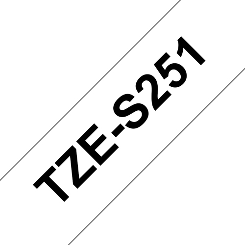 Bild von Brother TZE-S251 Etiketten erstellendes Band Schwarz auf weiss TZ