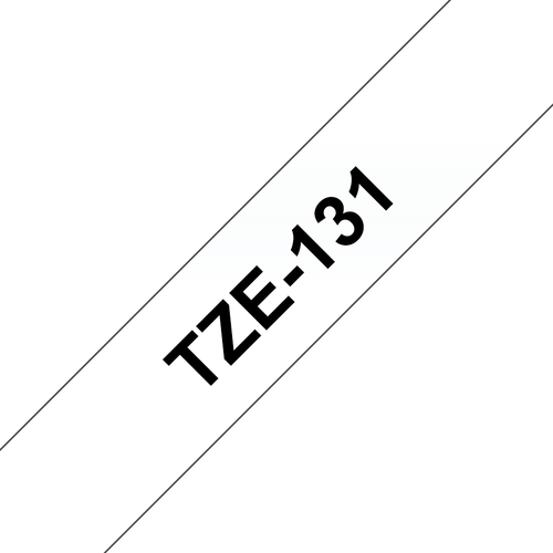 Bild von Brother TZE-131 Etiketten erstellendes Band Schwarz auf transparent