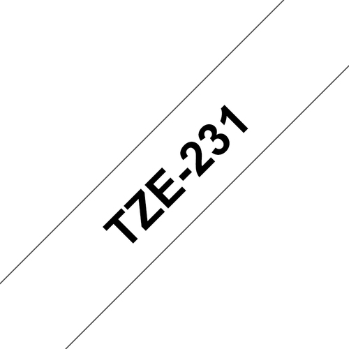 Bild von Brother TZE-231 Etiketten erstellendes Band Schwarz auf weiss