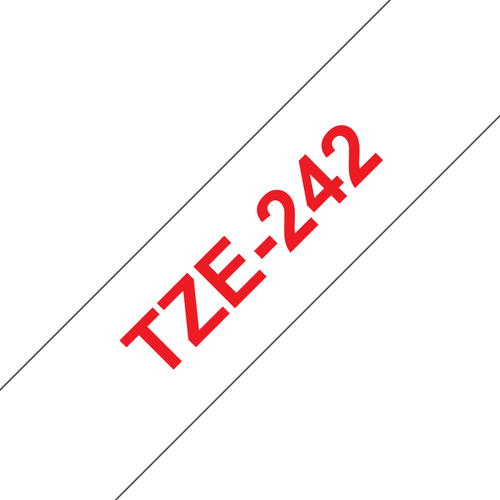 Bild von Brother TZE-242 Etiketten erstellendes Band Rot aud Weiss