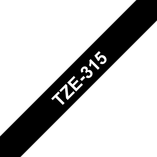 Bild von Brother TZE315 Etiketten erstellendes Band Weiss auf Schwarz TZe