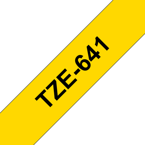 Bild von Brother TZE-641 Etiketten erstellendes Band Schwarz auf gelb