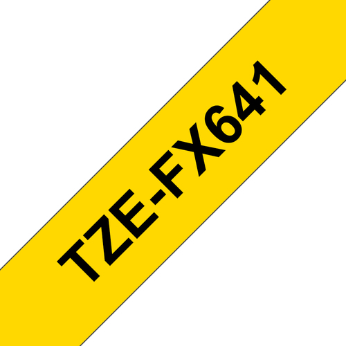 Bild von Brother TZE-FX641 Etiketten erstellendes Band Schwarz auf gelb TZ