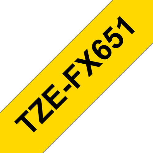 Bild von Brother TZE-FX651 Etiketten erstellendes Band Schwarz auf gelb TZ