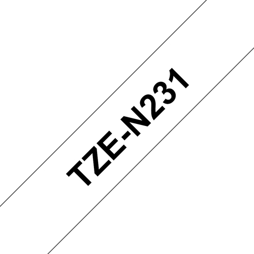 Bild von Brother TZE-N231 Etiketten erstellendes Band Schwarz auf weiss TZ
