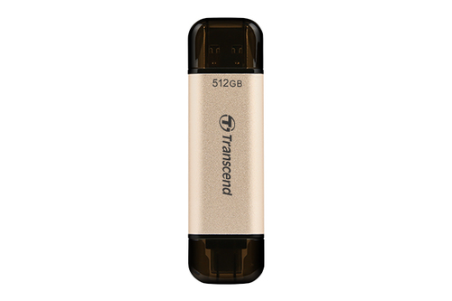 Bild von Transcend JetFlash 930C USB-Stick 512 GB USB Type-A / USB Type-C 3.2 Gen 1 (3.1 Gen 1) Gold