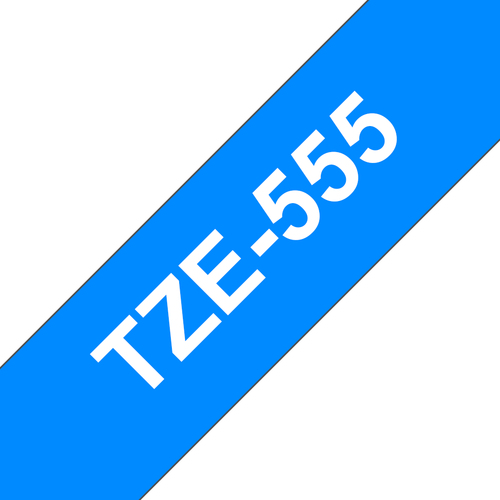 Bild von Brother TZE-555 Etiketten erstellendes Band Weiss auf Blau