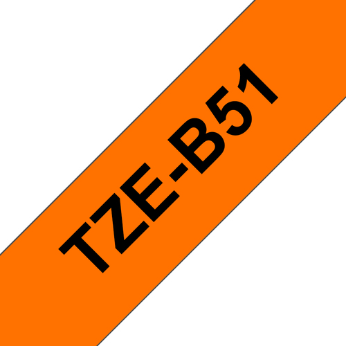 Bild von Brother TZe-B51 Etiketten erstellendes Band Schwarz auf leuchtend Orange