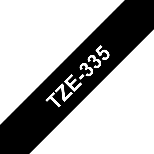 Bild von Brother TZE-335 Etiketten erstellendes Band Weiss auf Schwarz TZ