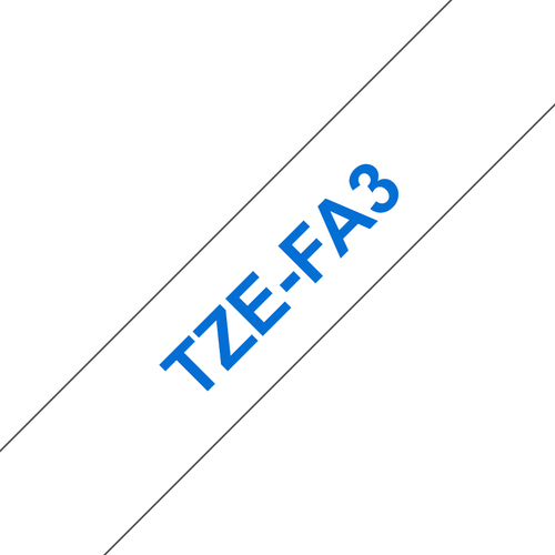 Bild von Brother TZE-FA3 Etiketten erstellendes Band Blau auf weiss
