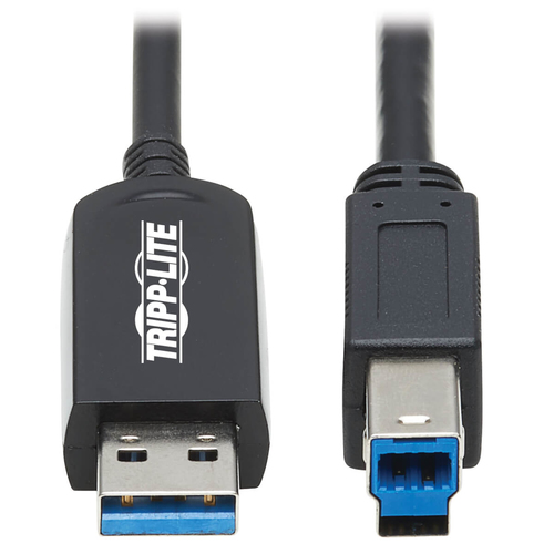 EATON TRIPPLITE USB 3.2 Gen 1 Plenum-Rated Fiber Active Optical Cable AOC - 5 Gbps A to B M/M Black