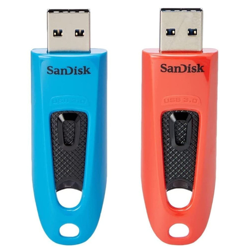 SANDISK Ultra 64GB USB 3.0 2 Pack Blue Red