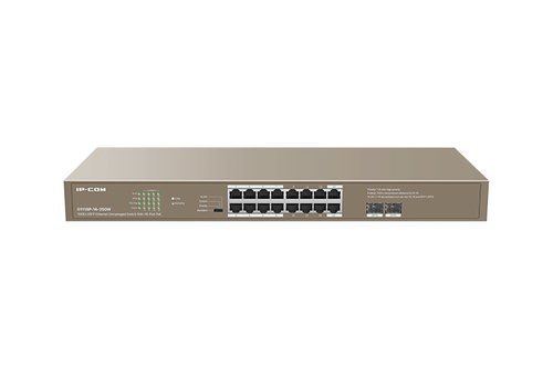 Bild von IP-COM Networks G1118P-16-250W Netzwerk-Switch Unmanaged Gigabit Ethernet (10/100/1000) Power over Ethernet (PoE) Braun