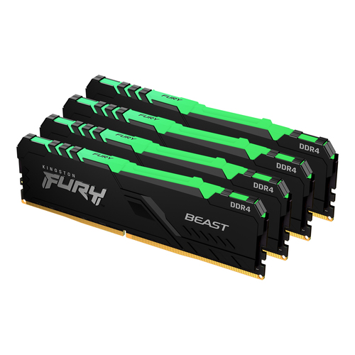 Bild von Kingston Technology FURY Beast RGB Speichermodul 64 GB 4 x 16 GB DDR4 2666 MHz