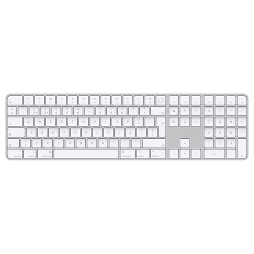 Bild von Apple Magic Tastatur USB + Bluetooth Portuguesisch Aluminium, Weiß