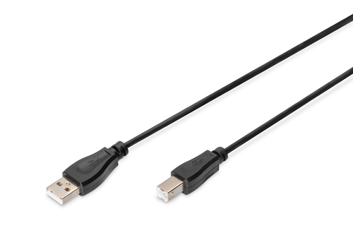 Bild von ASSMANN Electronic USB Anschlusskabel, Typ A - B St/St, 3.0m, USB 2.0 geeignet, sw