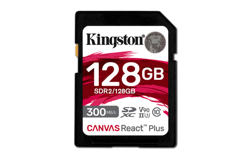 Bild von Kingston Technology 128GB Canvas React Plus SDXC UHS-II 300R/260W U3 V90 for Full HD/4K/8K