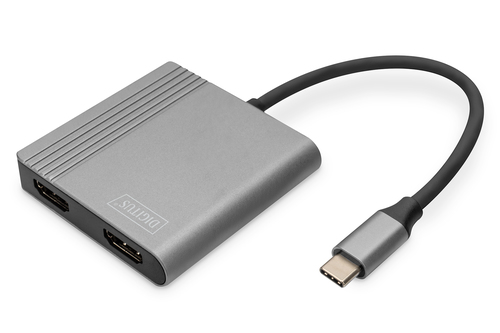 Bild von ASSMANN Electronic DA-70828 Videokabel-Adapter 0,18 m USB Typ-C 2 x HDMI Grau
