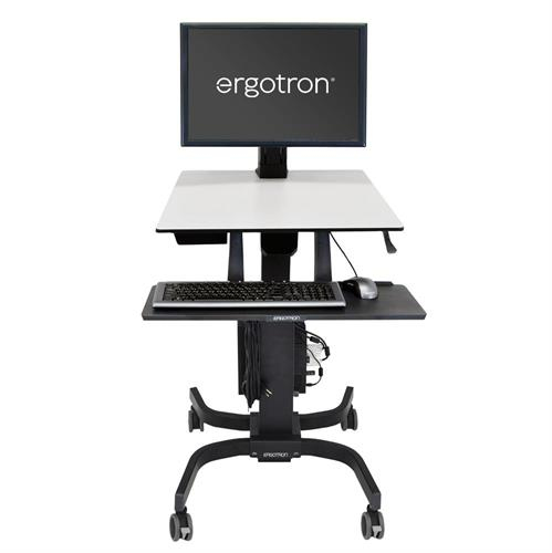 Bild von Ergotron WorkFit-C, Single HD Sit-Stand Workstation Schwarz, Grau Multimedia-Wagen