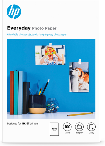 Bild von HP Everyday-Fotopapier glänzend - 100 Blatt/10 x 15 cm