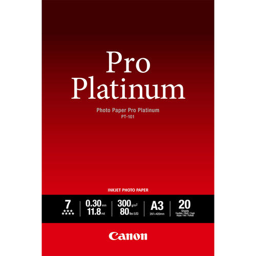 Bild von Canon PT-101 Pro Platinum Fotopapier A3 – 20 Blatt