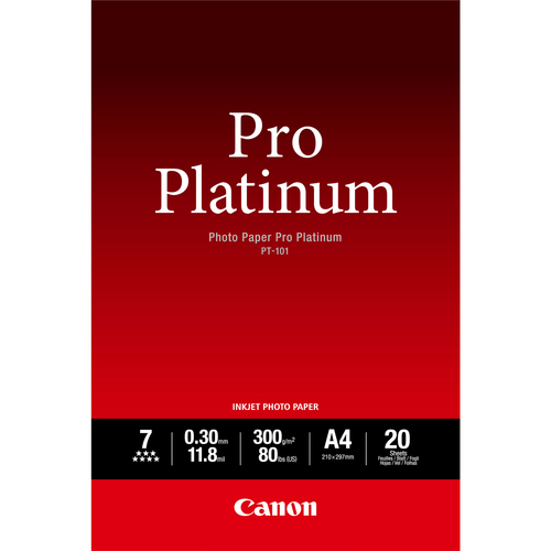 Bild von Canon PT-101 Pro Platinum Fotopapier A4 – 20 Blatt