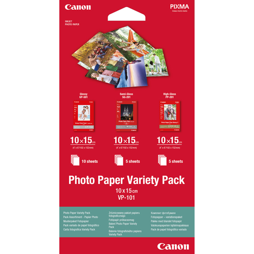 Bild von Canon VP-101 Fotopapier Musterpaket Postkarte – 20 Blatt