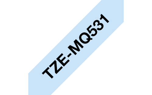 Bild von Brother TZE-MQ531 Etiketten erstellendes Band Scwarz auf blau