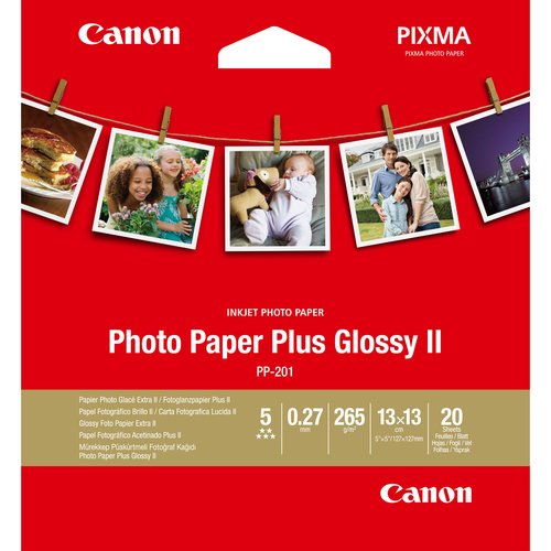 Bild von Canon PP-201 Glossy II Fotopapier Plus 13 x 13 cm  20 Blatt