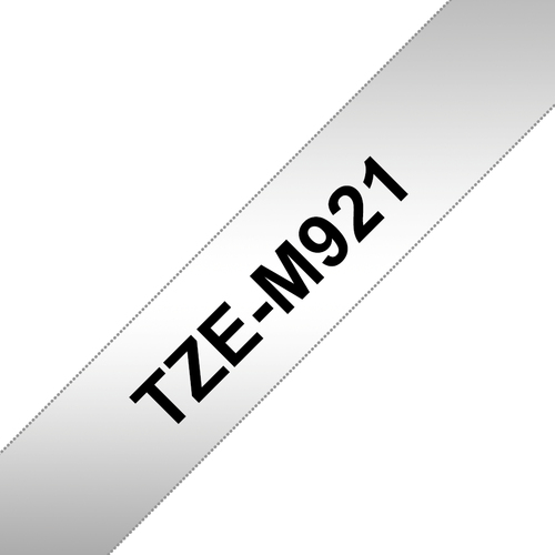 Bild von Brother TZe-M921 Etiketten erstellendes Band Schwarz auf Metallic