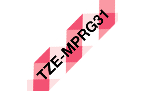 Bild von Brother TZE-MPRG31 Etiketten erstellendes Band Schwarz auf rot