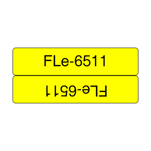 Bild von Brother FLE6511 Etiketten erstellendes Band Schwarz auf gelb