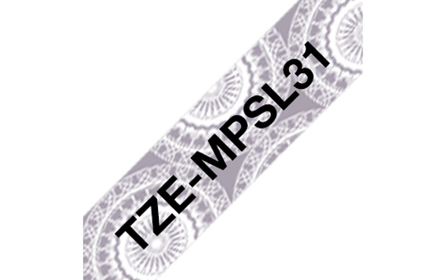 Bild von Brother TZE-MPSL31 Etiketten erstellendes Band schwarz auf silber