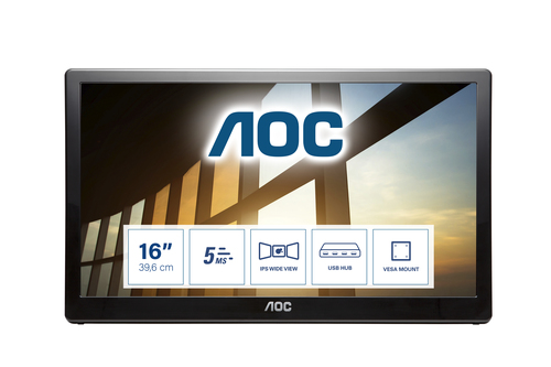 Bild von AOC 59 Series I1659FWUX Computerbildschirm 39,6 cm (15.6 Zoll) 1920 x 1080 Pixel Full HD LCD Schwarz