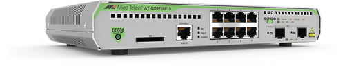 Bild von Allied Telesis AT-GS970M/10-50 Managed L3 Gigabit Ethernet (10/100/1000) Power over Ethernet (PoE) 1U Schwarz, Grau