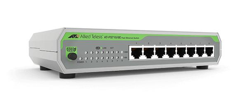 Bild von Allied Telesis AT-FS710/8E-60 Unmanaged Fast Ethernet (10/100) Power over Ethernet (PoE) Grau