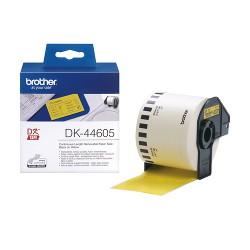 Bild von Brother DK-44605 Continuous Removable Yellow Paper Tape (62mm) Gelb