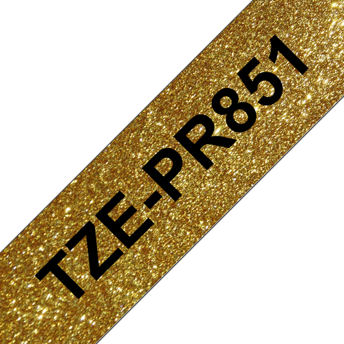 Bild von Brother TZe-PR851 Etiketten erstellendes Band Schwarz auf gold