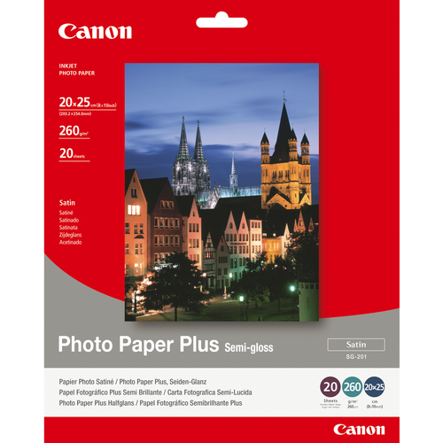 Bild von Canon SG-201 Fotopapier Plus Seidenglanz 20 x 25 cm – 20 Blatt