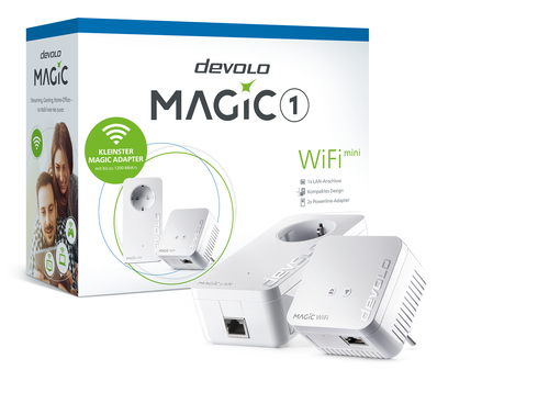 Bild von Devolo Magic 1 WiFi mini Starter Kit 1200 Mbit/s Eingebauter Ethernet-Anschluss WLAN Weiß 2 Stück(e)