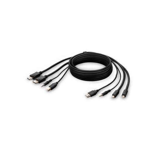 Bild von Belkin F1DN2CCBL-MP6T Tastatur/Video/Maus (KVM)-Kabel Schwarz 1,8 m