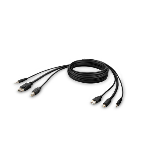 Bild von Belkin F1DN1CCBL-MP6t Tastatur/Video/Maus (KVM)-Kabel Schwarz 1,8 m