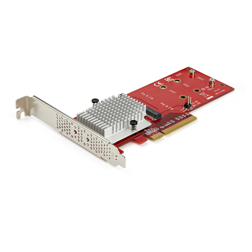 Bild von StarTech.com Dual M.2 PCIe SSD Adapter Karte - x8 / x16 Dual NVMe oder AHCI M.2 SSD zu PCI Express 3.0 - M.2 NGFF PCIe (M-Key) kompatibel - Unterstützt 2242, 2260, 2280 - JBOD - Mac & PC