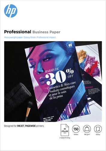 Bild von HP Professional Business Paper, Glossy, 180 g/m2, A3 (297 x 420 mm), 150 sheets