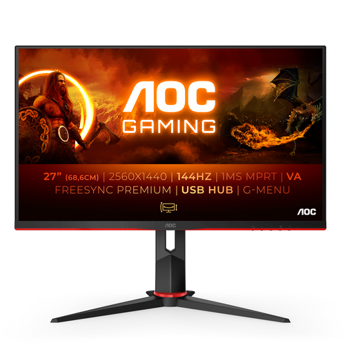 Bild von AOC G2 Q27G2U/BK Computerbildschirm 68,6 cm (27 Zoll) 2560 x 1440 Pixel Quad HD LED Schwarz, Rot