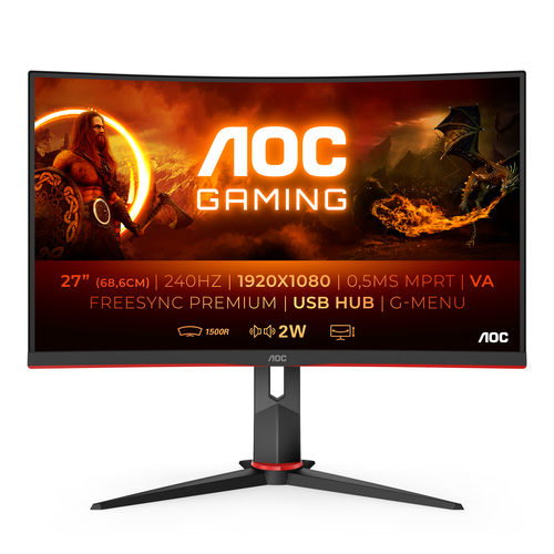 Bild von AOC G2 C27G2ZU/BK Computerbildschirm 68,6 cm (27 Zoll) 1920 x 1080 Pixel Full HD LED Schwarz, Rot