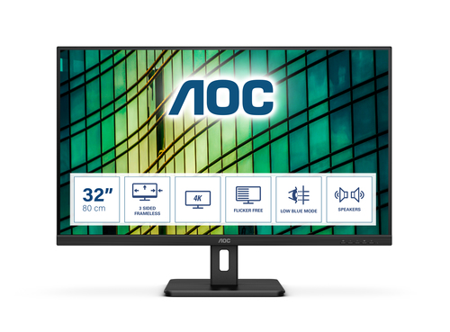 Bild von AOC E2 U32E2N LED display 80 cm (31.5 Zoll) 3840 x 2160 Pixel 4K Ultra HD Schwarz