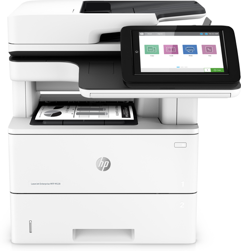 Bild von HP LaserJet Enterprise MFP M528dn, Drucken, Kopieren, Scannen und optionales Faxen, Drucken über die USB-Schnittstelle an der Vorderseite des Druckers; Scannen an E-Mail; Beidseitiger Druck; Beidseitiges Scannen