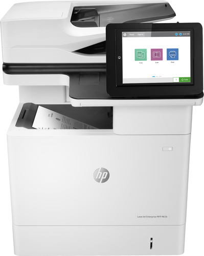 Bild von HP LaserJet Enterprise M636fh MFP, Drucken, Kopieren, Scannen, Faxen, Scannen in E-Mail; beidseitiger Druck; ADF für 150 Blatt; hohe Sicherheit