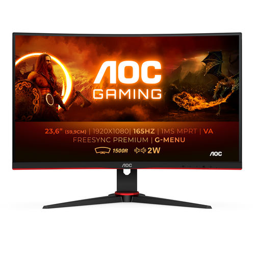 Bild von AOC G2 C24G2AE/BK Computerbildschirm 59,9 cm (23.6 Zoll) 1920 x 1080 Pixel Full HD LED Schwarz, Rot